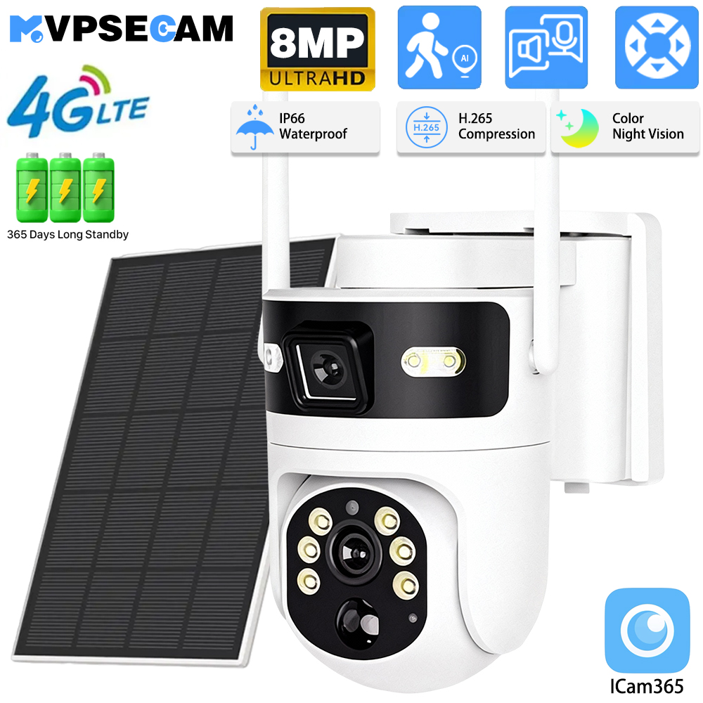 Solar Panel Tilt Mount - 8MP 4K 4G SIM Kartlı PTZ